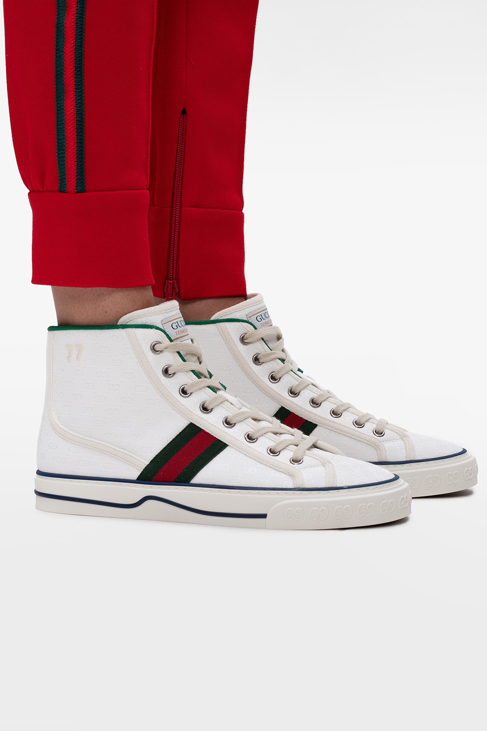 Gucci high top sneakers on feet hotsell